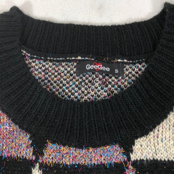 Women's Metallic Glitter Crew Neck Sweater Sz S, M - Picture 4 of 10